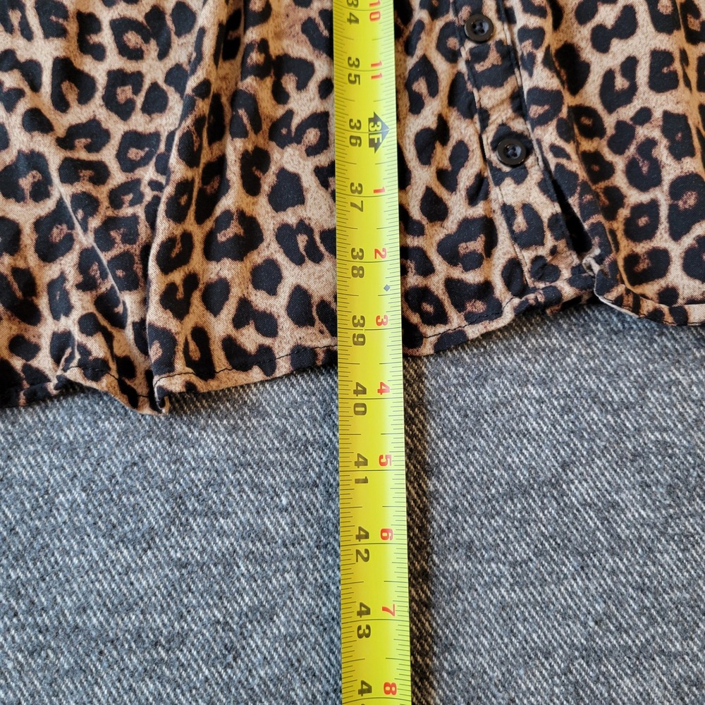 Torrid Leopard Print Button Front Midi Dress Brown Black Animal Size 0 L/XL - Picture 4 of 6